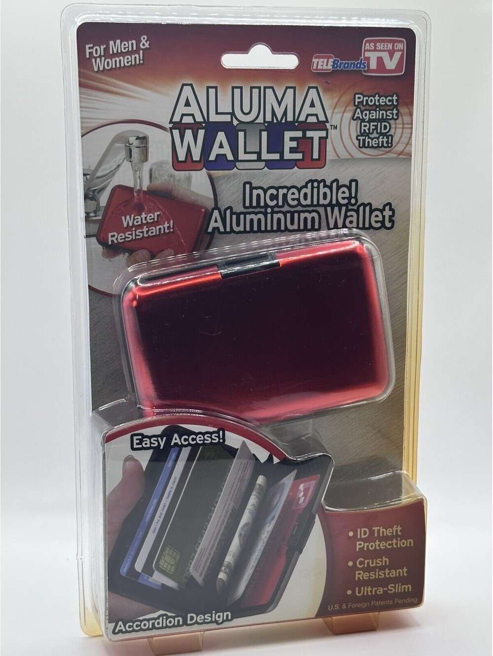 As on TV ALUMA WALLET Red against RFID Accordian for credit cards ultra slim